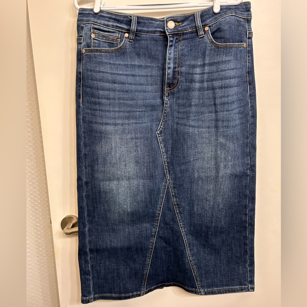 Black Bull Blue Denim Straight Skirt size 11/12